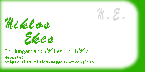 miklos ekes business card